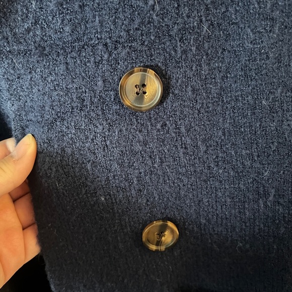 Pink Clover Navy Double Pocket Coatigan - Picture 4 of 4